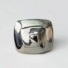bague face carrée I argent massif miroité I Elliade bijoux I vue de face I Label AÉ Paris