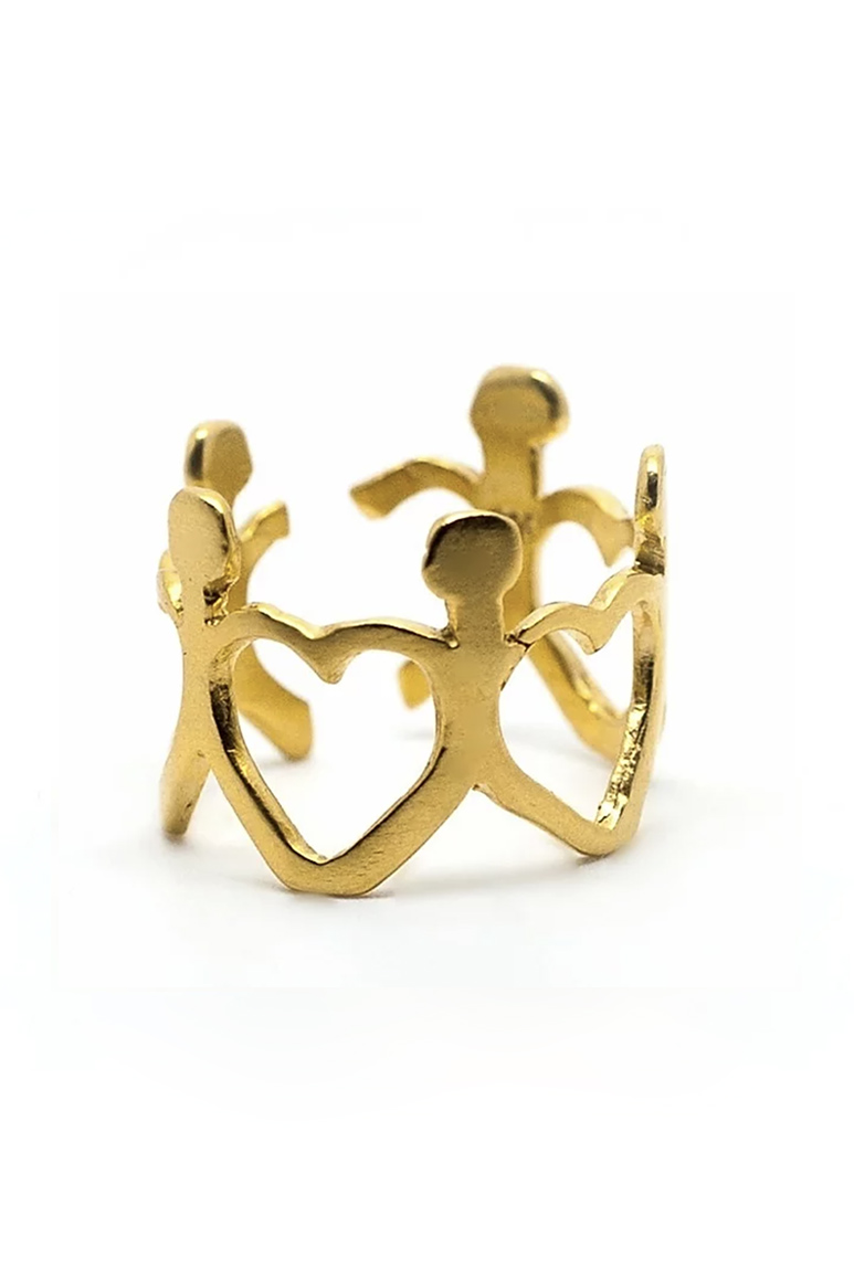Bague argent plaqué or Dàvila Bague "We are all connected" confectionnée en argent massif et plaquée d'or par la créatrice Dàvila.