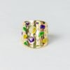 Bague joaillerie Mosaïque I Argent massif doré or et emailI Elliade bijoux I Label AÉ Paris