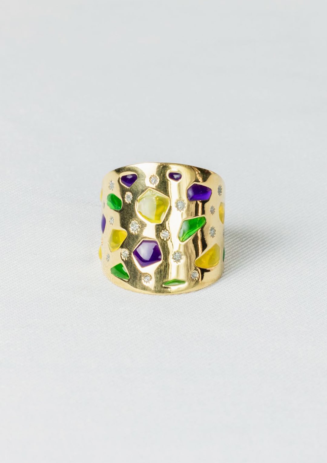 Bague joaillerie Mosaïque I Argent massif doré or et emailI Elliade bijoux I Label AÉ Paris Bague joaillerie Mosaïque I Argent massif doré or et emailI Elliade bijoux I Label AÉ Paris