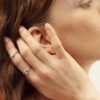 Bague ouverte à pastille Ayaba I argent I 9Pensées I Vue en détail I Label AÉ Paris