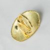 Bague réglable I cabochon d'Agate noire I argent massif doré à l'or 18 carats I Elliade Paris I vue arrière I Label AÉ Paris