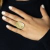 Bague réglable ovale Soleil I argent massif doré à l'or 18 carats I Elliade I vue portée I Label AÉ Paris
