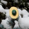 Bague réglable I cabochon de jade vert emeraude I argent massif doré à l'or 18 carats I Elliade Paris I vue de face I Label AÉ Paris