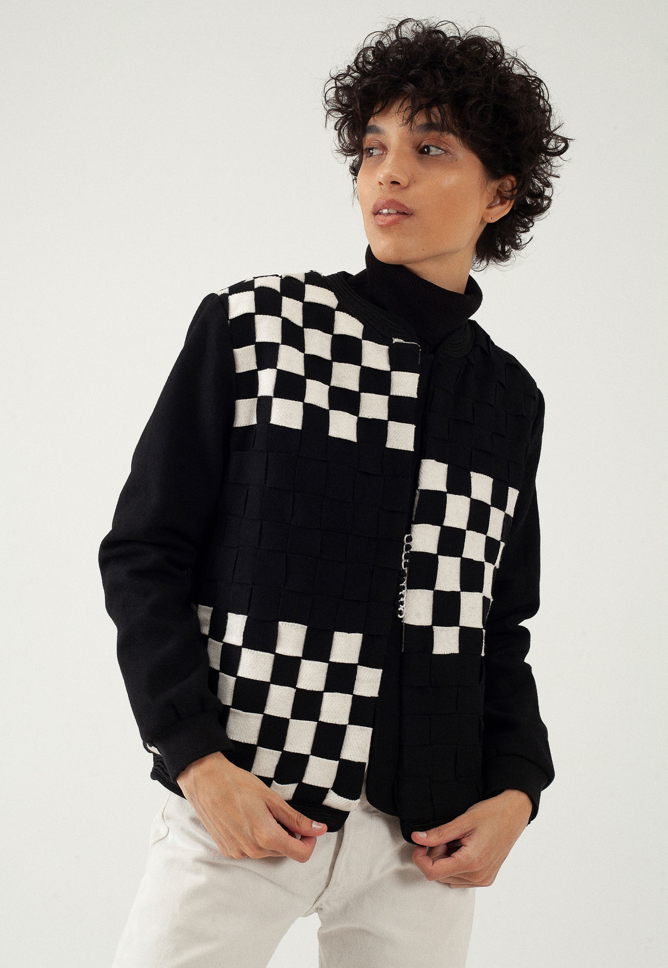 Blouson bomber - Laine et cachemire - Modèle B - Leïla Boussera - Image 3 Blouson bomber - Laine et cachemire - Modèle B - Leïla Boussera - Image 3