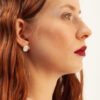 Boucles d'oreilles Vesta S I argent texturé I 9Pensées I vue Boucles d'oreilles Vesta S I argent texturé I 9Pensées I vue en détail 1 I Label AÉ Paris