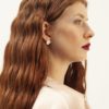Boucles d'oreilles Vesta S I argent texturé I 9Pensées I vue Boucles d'oreilles Vesta S I argent texturé I 9Pensées I vue de profil I Label AÉ Paris