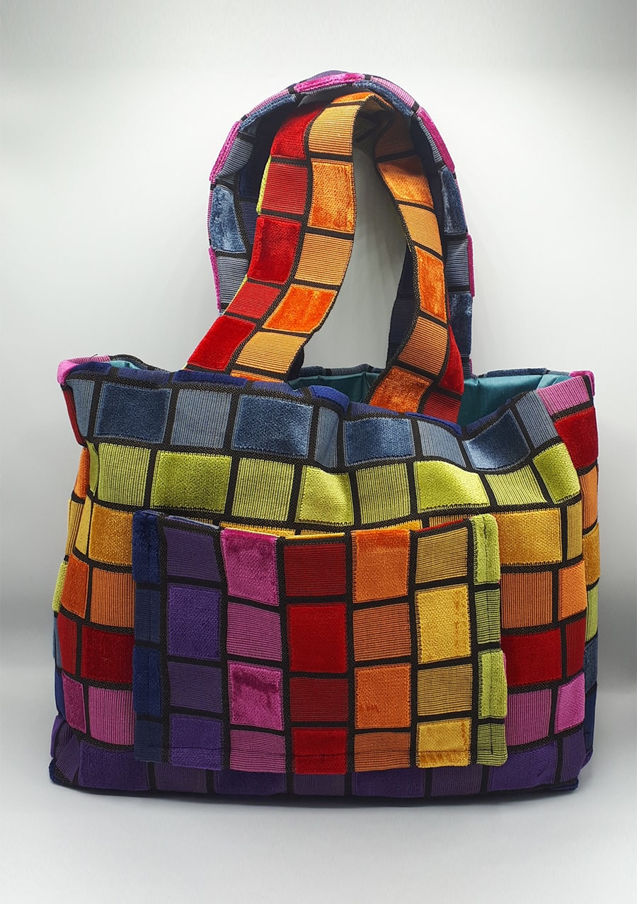 Cabas multicolore medium de ville I En velours de coton et soie I Armance&Apolline I Label AÉ Paris Cabas multicolore medium de ville I En velours de coton et soie I Armance&Apolline I Label AÉ Paris