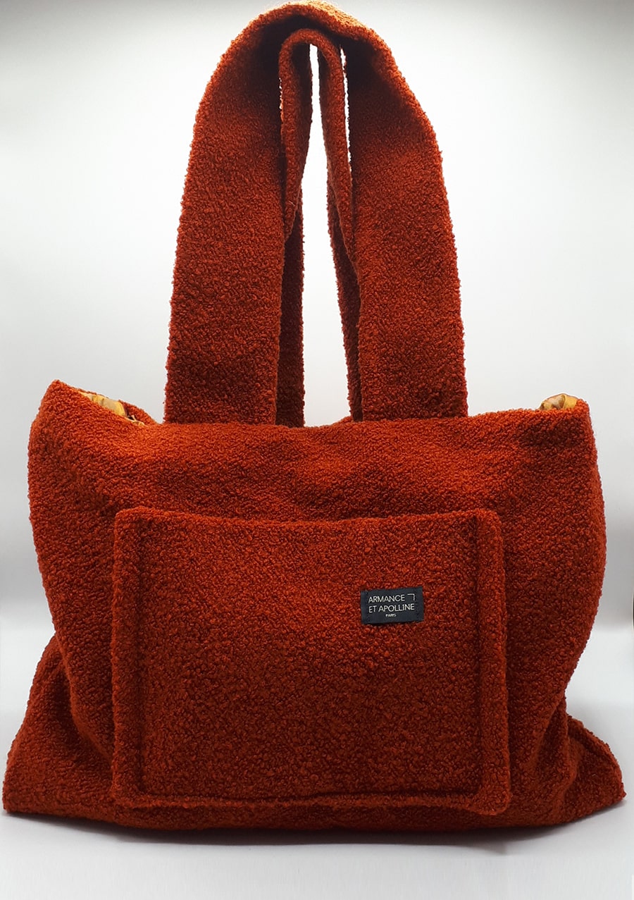 Cabas medium de ville orange I En toile de coton et soie I Armance&Apolline I Label AÉ Paris Cabas medium de ville orange I En toile de coton et soie I Armance&Apolline I Label AÉ Paris