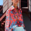 Chemise en georgette de soie et impression digitale