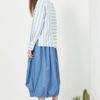 Chemise asymétrique en soie avec rayures et col mandarin - image 2