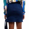 Mini jupe taille haute – Bleu foncé – Vue de dos | Label AÉ
