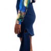Mini jupe taille haute – Bleu foncé – Vue de profil | Label AÉ