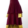 Jupe midi asymétrique – Bi-matière en laine et soie – Vue de profil | Label AÉ