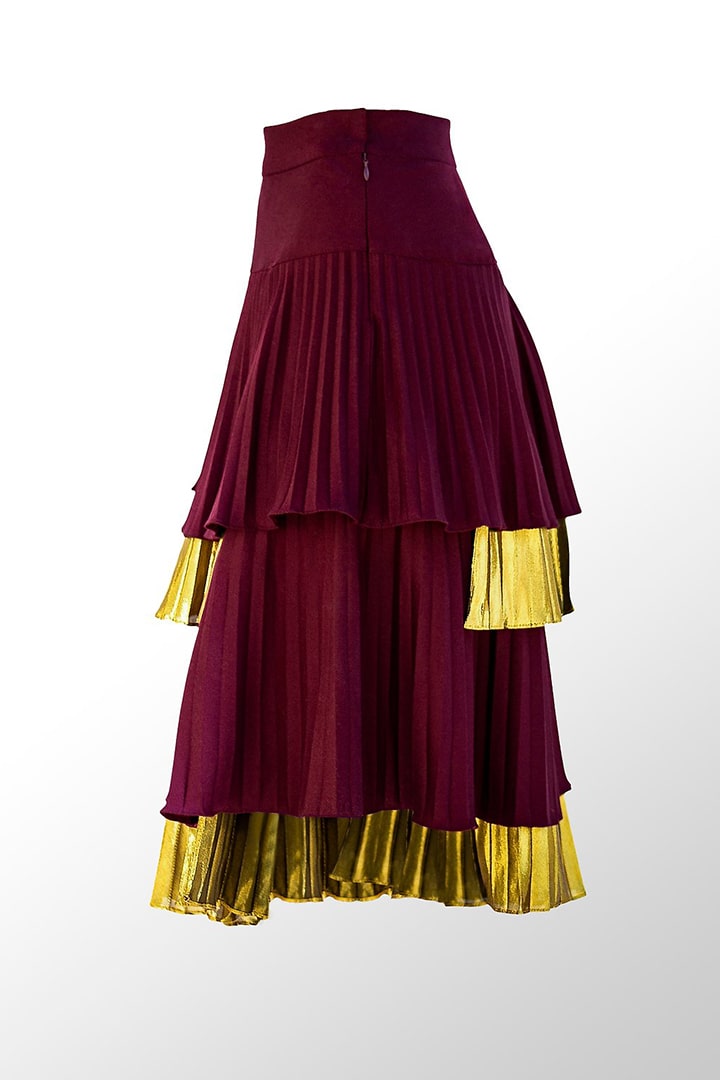 Jupe midi asymétrique – Bi-matière en laine et soie – Vue de profil | Label AÉ Jupe midi asymétrique – Bi-matière en laine et soie – Vue de profil | Label AÉ