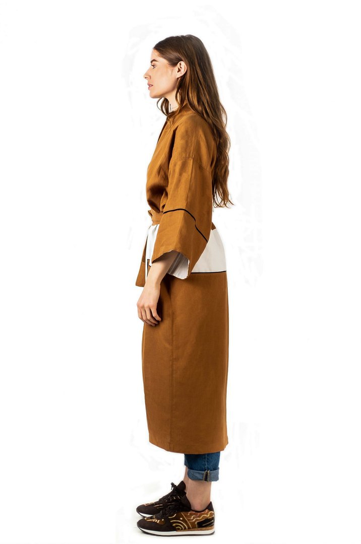 kimono-long-en-lin-bicolore-tremblepierre-profil