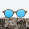 Lunette de soleil en bois de noyer - Verre bleu - Wood Light - JFK