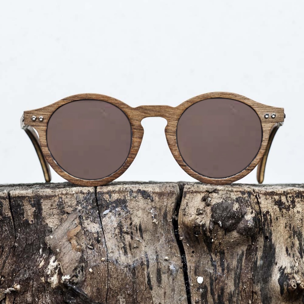 Lunette de soleil en bois de noyer - Verre brun - Wood Light - MXP Lunette de soleil en bois de noyer - Verre brun - Wood Light - MXP