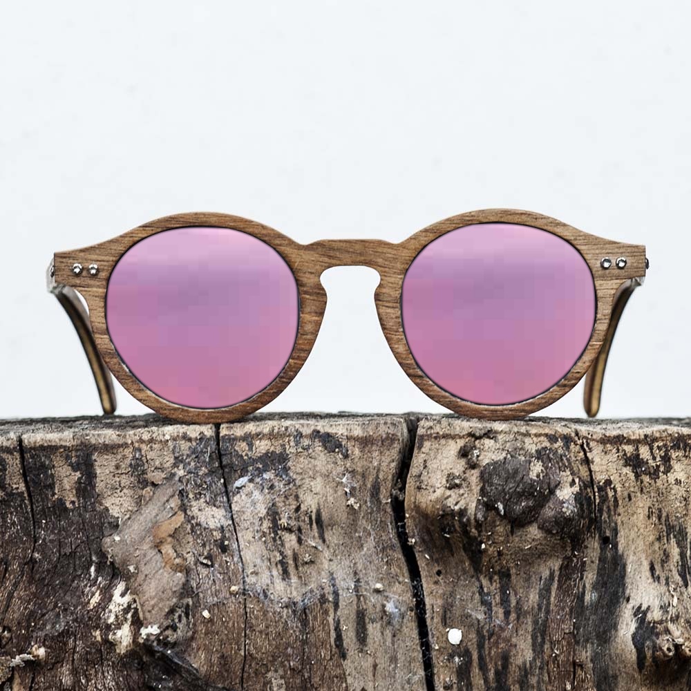 Lunette de soleil en bois de noyer - Verre rouge - Wood Light - MXP Lunette de soleil en bois de noyer - Verre rouge - Wood Light - MXP