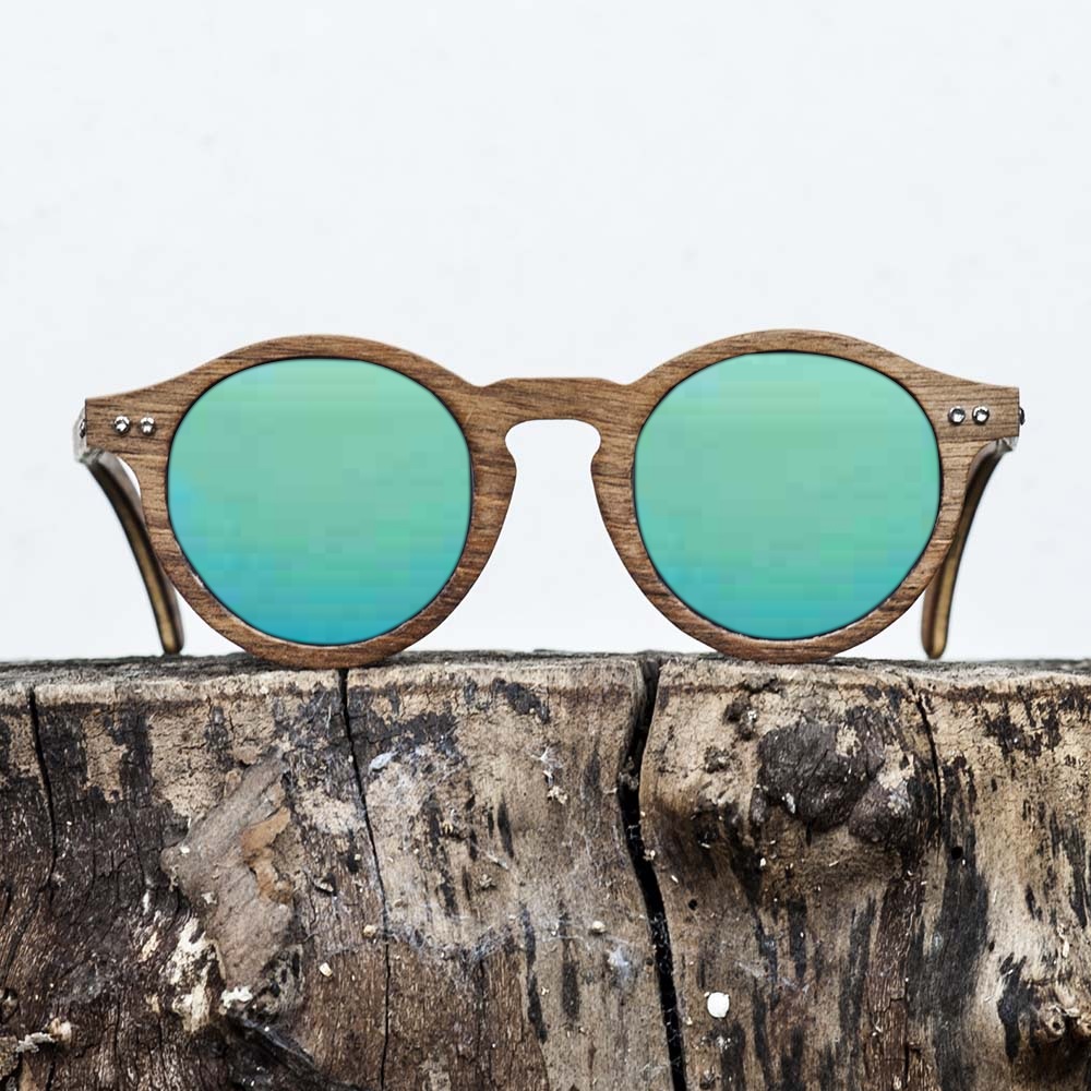 Lunette de soleil en bois de noyer - Verre vert - Wood Light - MXP Lunette de soleil en bois de noyer - Verre vert - Wood Light - MXP