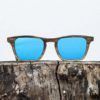 Lunette de soleil en bois de noyer - Verre bleu- Wood Light - CFE
