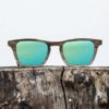 Lunette de soleil en bois de noyer - Verre vert- Wood Light - CFE