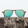 Lunette de soleil en bois de noyer - Verre vert - Wood Light - LAX
