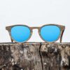 Lunette de soleil en bois de noyer - Verre bleu - Wood Light - CDG