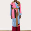 Manteau long coat upcycling color block du créateur Tremblepierre - 1