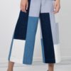 Pantalon large cropped I Patchwork de coton et denim I Anissa Aïda I Vue en détail I Label AÉ Paris
