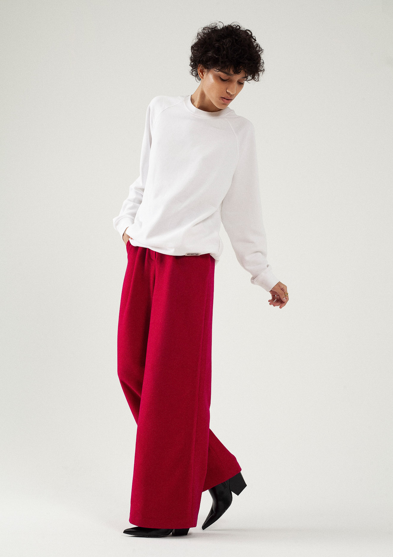 Pantalon large en laine et cachemire fuchsia du créateur Tremblepierre - image 1 Pantalon large en laine et cachemire fuchsia du créateur Tremblepierre - image 1