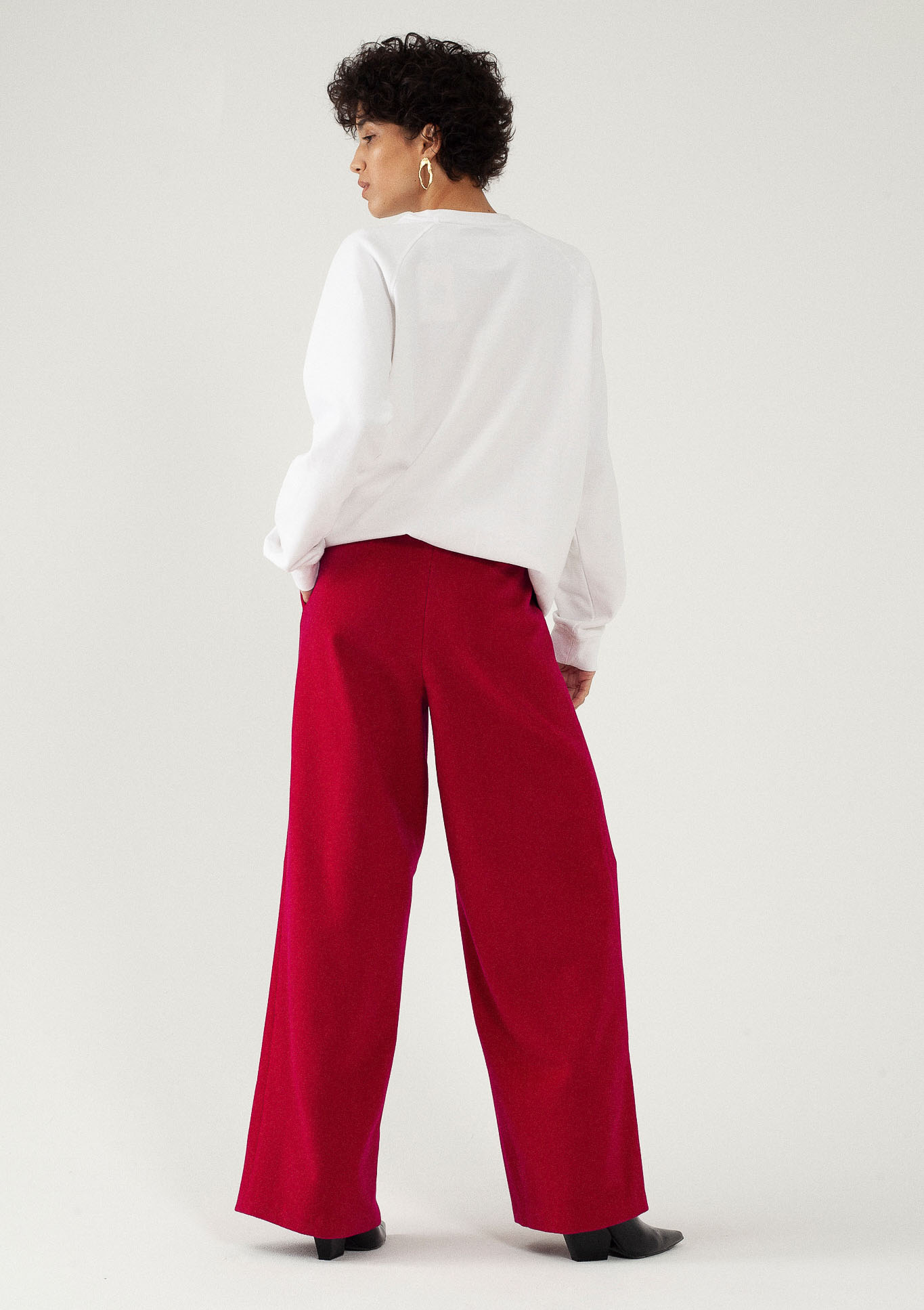 Pantalon large en laine et cachemire fuchsia du créateur Tremblepierre - image 3 Pantalon large en laine et cachemire fuchsia du créateur Tremblepierre - image 3