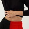 Pantalon large en laine et cachemire – Bicolore Noir/rouge – Tremblepierre | Label AÉ - Image 3