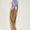 Pantalon palazzo large camel en laine et cachemire du créateur Tremblepierre - 2