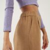 Pantalon palazzo large camel en laine et cachemire du créateur Tremblepierre - 4