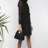 Robe chemise ajourée I En denim noir et coton I Anissa Aïda I Vue de profil I Label AÉ Paris