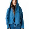 Veste kimono et écharpe 100% lin teintée à la main par la maison Bleu de Cocagne.