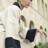 Veste kimono beige et noir